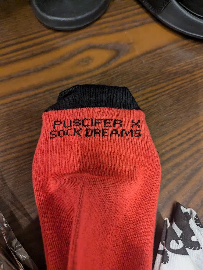 Knee High Argyle Logo Socks - Red on Black - Image 2